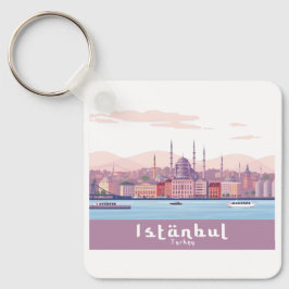 Istanbul Turkiet Pastel Travel Design Nyckelring
