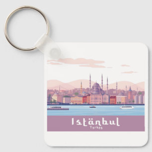 Istanbul Turkiet Pastel Travel Design Nyckelring