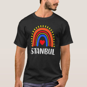 Istanbul Turkiet Rainbow Heart for Women T Shirt
