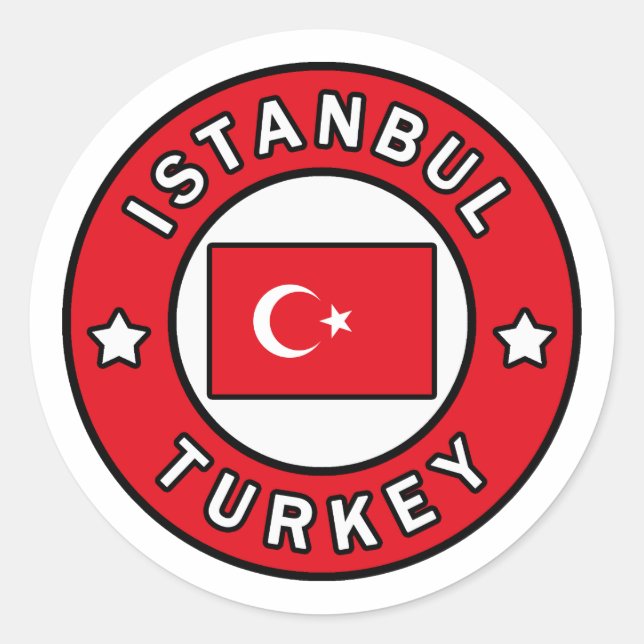 Istanbul Turkiet Runt Klistermärke (Framsida)
