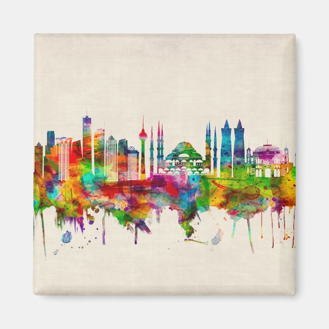 Istanbul Turkiet Skyline Magnet (Framsidan)