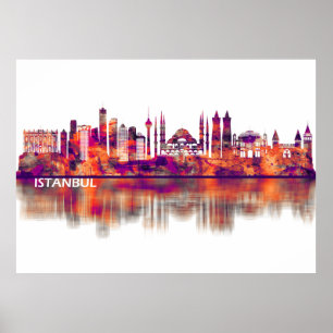 Istanbul Turkiet Skyline Poster