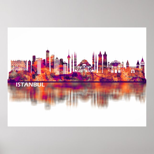 Istanbul Turkiet Skyline Poster (Framsidan)