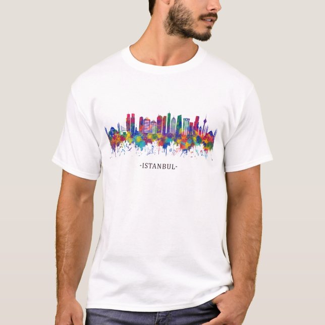 Istanbul Turkiet Skyline T Shirt (Framsida)