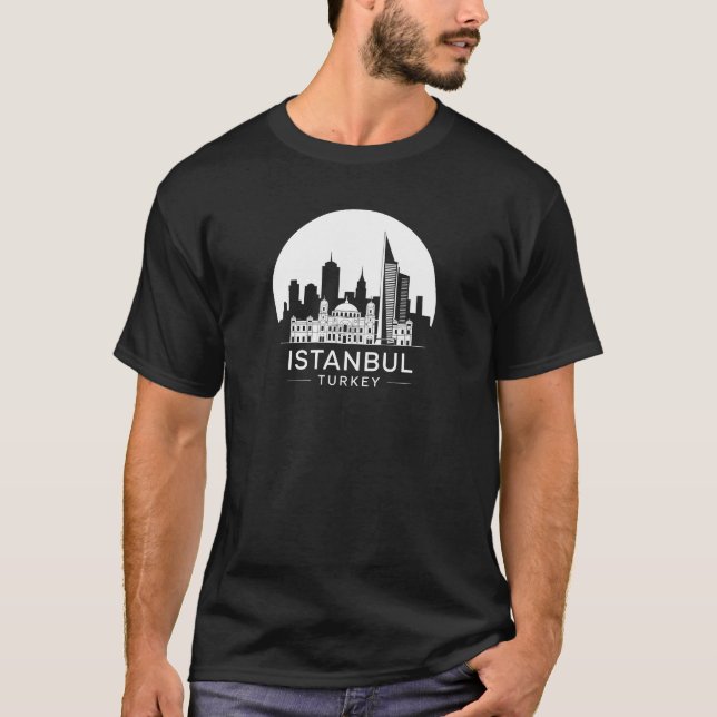 Istanbul Turkiet Skyline T Shirt (Framsida)