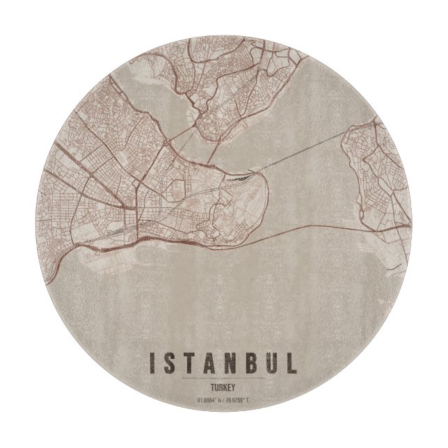 Istanbul Turkiet Stadskarta Minimalistisk Design (Framsidan)
