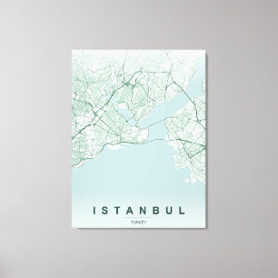 Istanbul Turkiet Stadskarta Minimalistisk Design Canvastryck