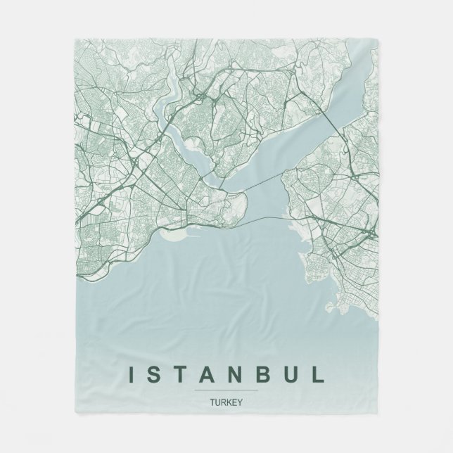 Istanbul Turkiet Stadskarta Minimalistisk Design Fleecefilt (Framsidan)