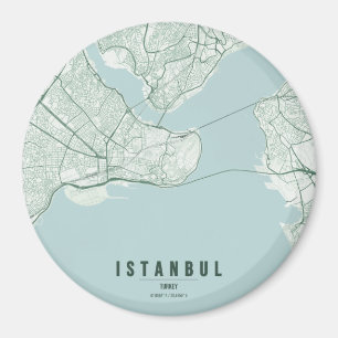 Istanbul Turkiet Stadskarta Minimalistisk Design Magnet