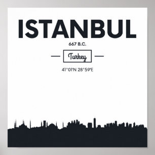 Istanbul, Turkiet   Stadskoordinater Poster