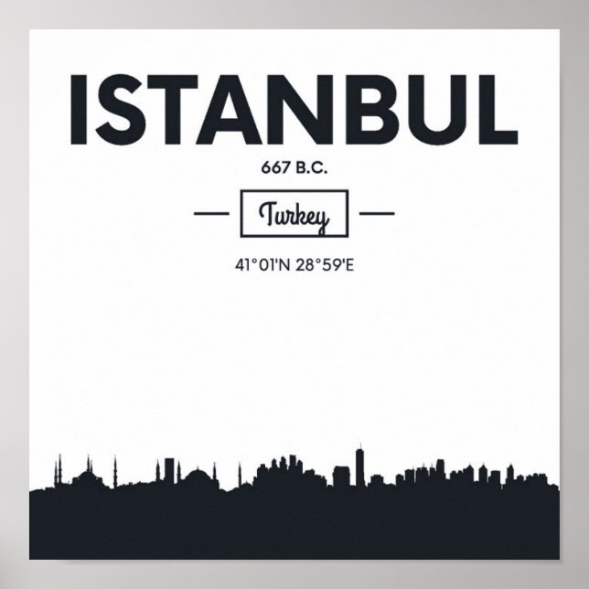 Istanbul, Turkiet | Stadskoordinater Poster (Framsidan)