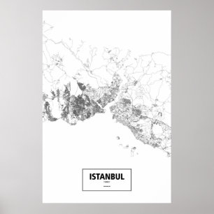Istanbul, Turkiet (svart på vitt) Poster