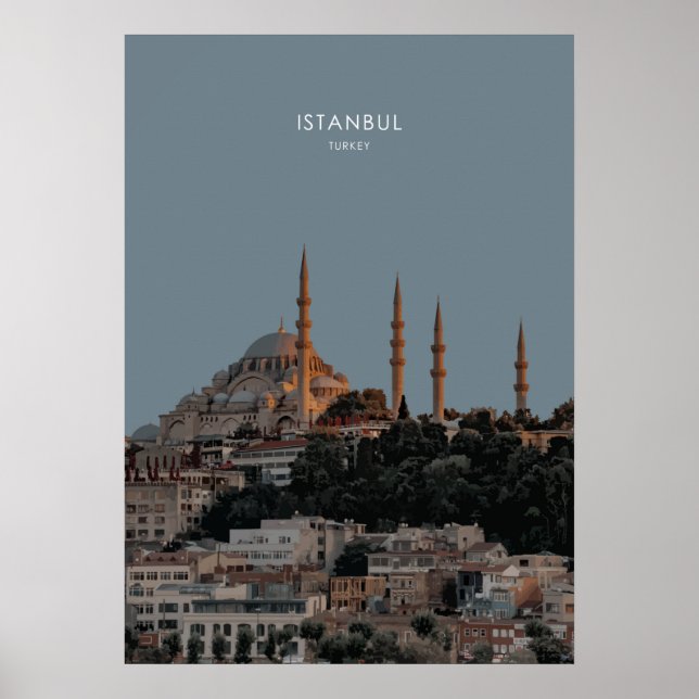 Istanbul, Turkiet Travel Artwork Poster (Framsidan)