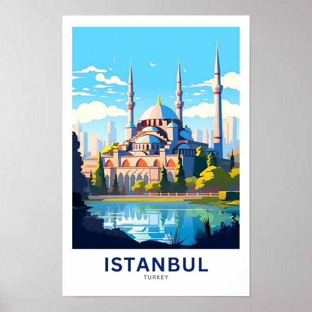 Istanbul Turkiet Travel Skriv ut Poster (Framsidan)