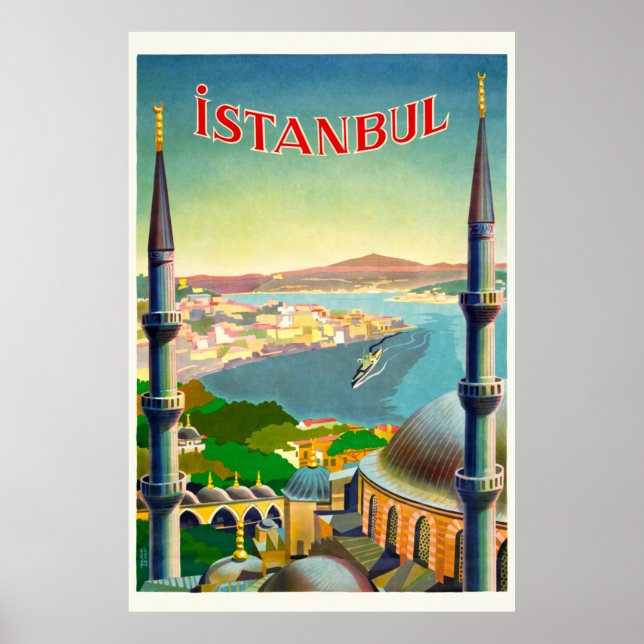 Istanbul Turkiet Vintage affisch 1939 (Framsidan)