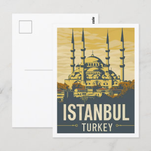 Istanbul Turkiet Vintage Berömd Travel Ställe Vykort