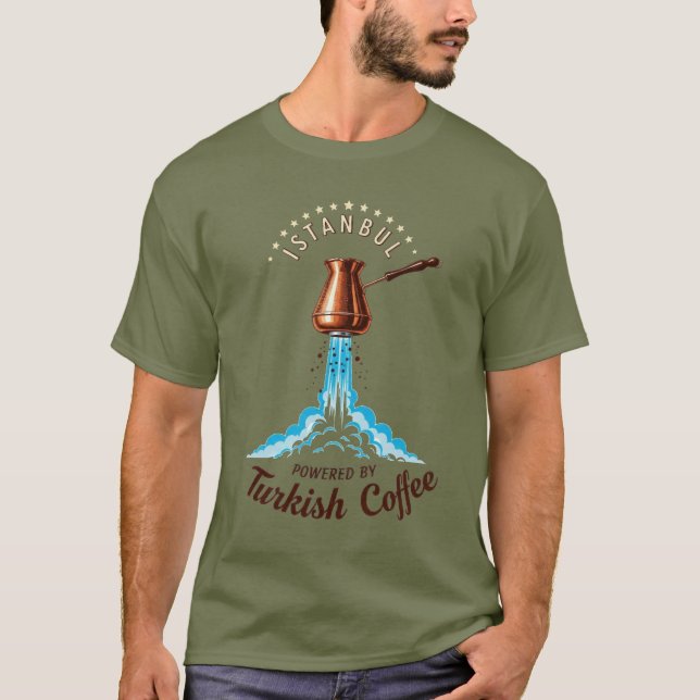 Istanbul Turkiskt Koffe Tema T Shirt (Framsida)