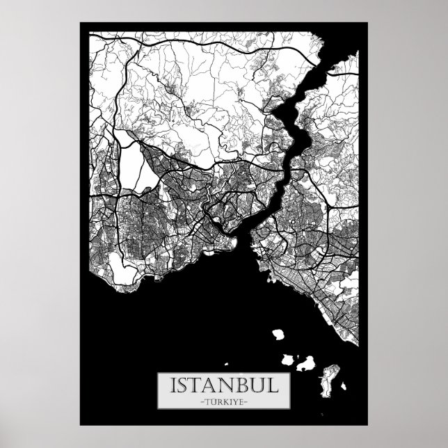 Istanbul Türkiye Map Poster (Framsidan)