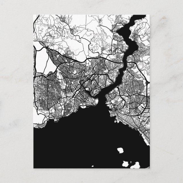 Istanbul Türkiye Map Vykort (Framsida)
