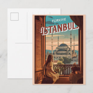 Istanbul turkiye-resande-vintage-souvenirgåvor vykort