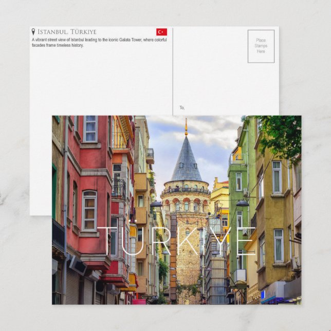 Istanbul, Türkiye Resebrevkort Vykort (Fram/baksida)