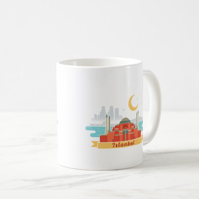 Istanbul Turkiye Souvenir Colorful Kaffemugg (Framsida höger)