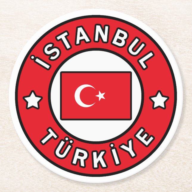 İstanbul Türkiye Underlägg Papper Rund (Framsidan)