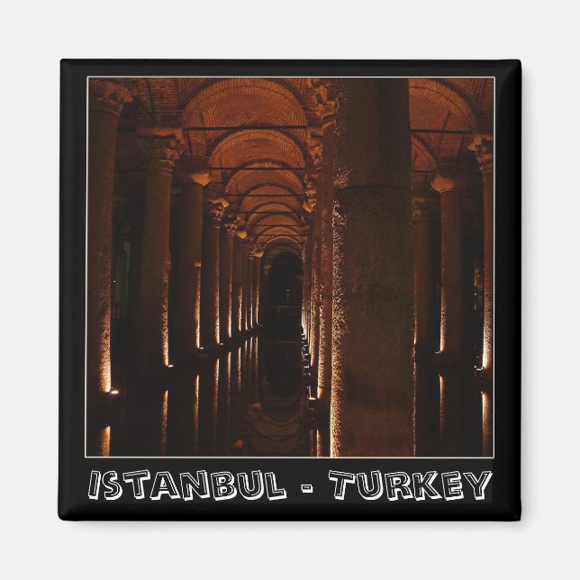 Istanbul, vatten cistern, Turkiet (Fridge Magnet) Magnet (Framsidan)