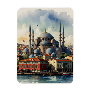 Istanbul vattenfärgsdel magnet