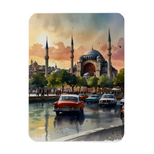 Istanbul vattenfärgsdel magnet