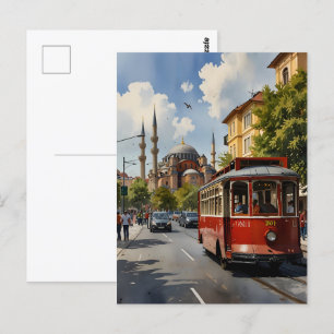 Istanbul vattenfärgsdel vykort