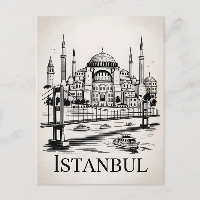 Istanbul vintage vykort (Framsida)