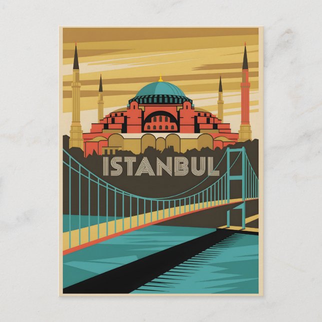 Istanbul vintage vykort (Framsida)