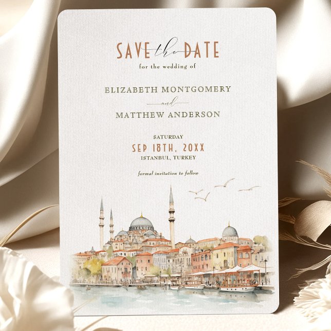 Istanbul Waterfront Elegance Spara-the-Date Inbjudningar (Skapare uppladdad)