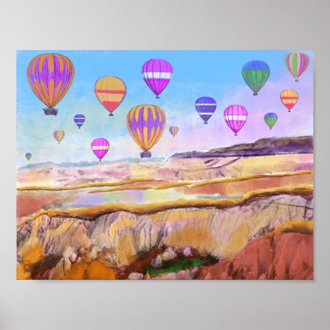 Istanbuls färgstarka hett luft-ballonfestival poster (Framsidan)