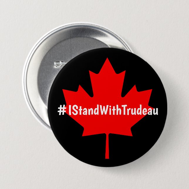 #IStandWithTrudeau Hashtag Trudeau Liberals Kanada Knapp (Framsida & baksida)