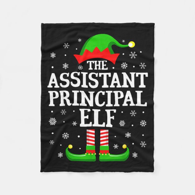 Istant Principal Elf Funny Christmas Family Matchi Fleecefilt (Framsidan)