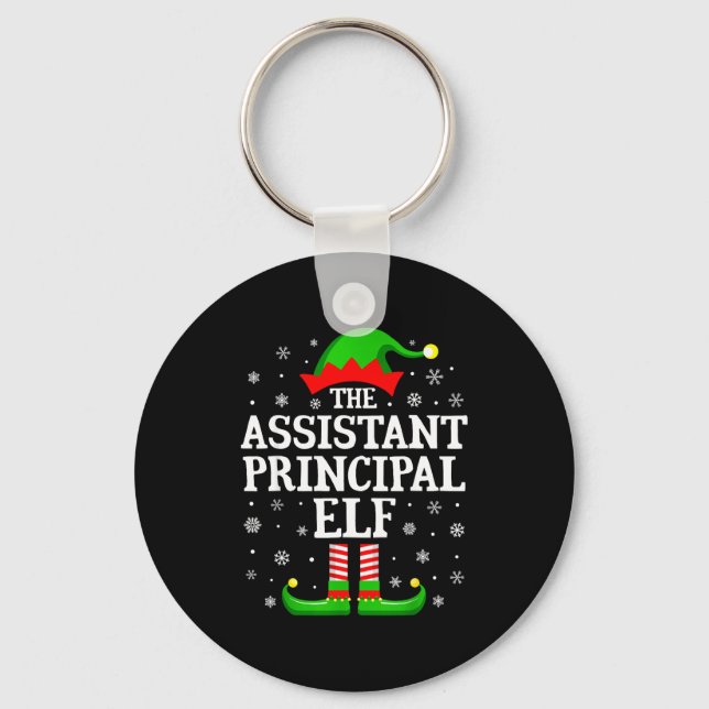 Istant Principal Elf Funny Christmas Family Matchi Nyckelring (Framsida)