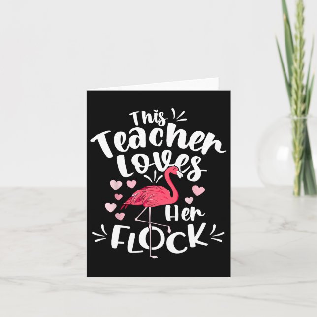 Istant Principal Kärlek Hennes Flock Flamingo Teac Kort (Framsida)