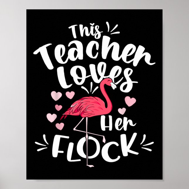Istant Principal Kärlek Hennes Flock Flamingo Teac Poster (Framsidan)