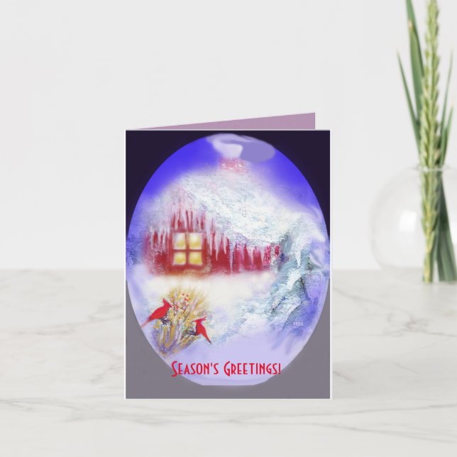 Istappar och snöjulen noterar kortet helgkort (Framsida)