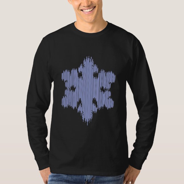 IstappSnowflake - manar långärmad (svarten) Tee Shirt (Framsida)