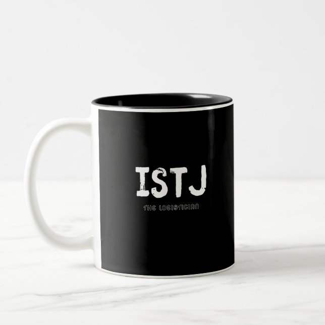 ISTJ - Practical Rationalist (Vit) Två-Tonad Mugg (Vänster)