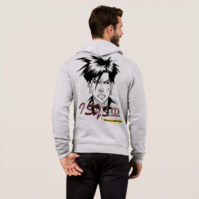 isys omega hoodie vit och grå t shirt (Hel baksida)
