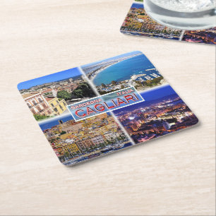 IT2027 Europa - Italien - Sardinien - Cagliari - H Underlägg Papper Kvadrat
