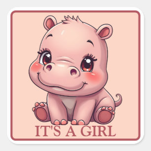 IT ÄR ETT GIRL - Gender-VY Fyrkantigt Klistermärke