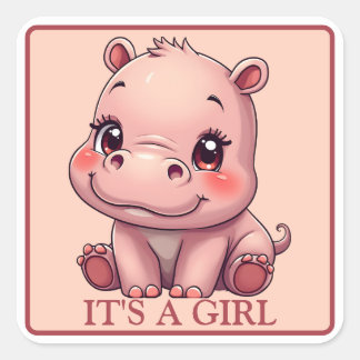 IT ÄR ETT GIRL - Gender-VY Fyrkantigt Klistermärke