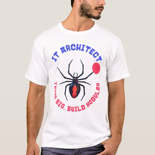 IT-arkitekt Spindel Modulärt Humor T Shirt (Framsida)