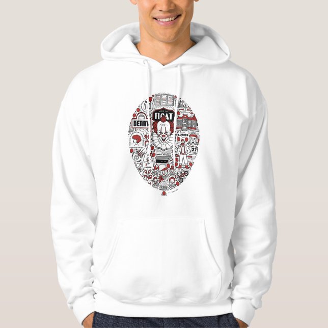 IT-bubblor Doodle Art Hoodie (Framsida)