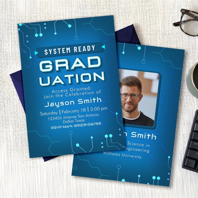 IT - Computer Science Graduation with Photo Inbjudningar (Skapare uppladdad)